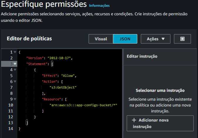 configurando políticas